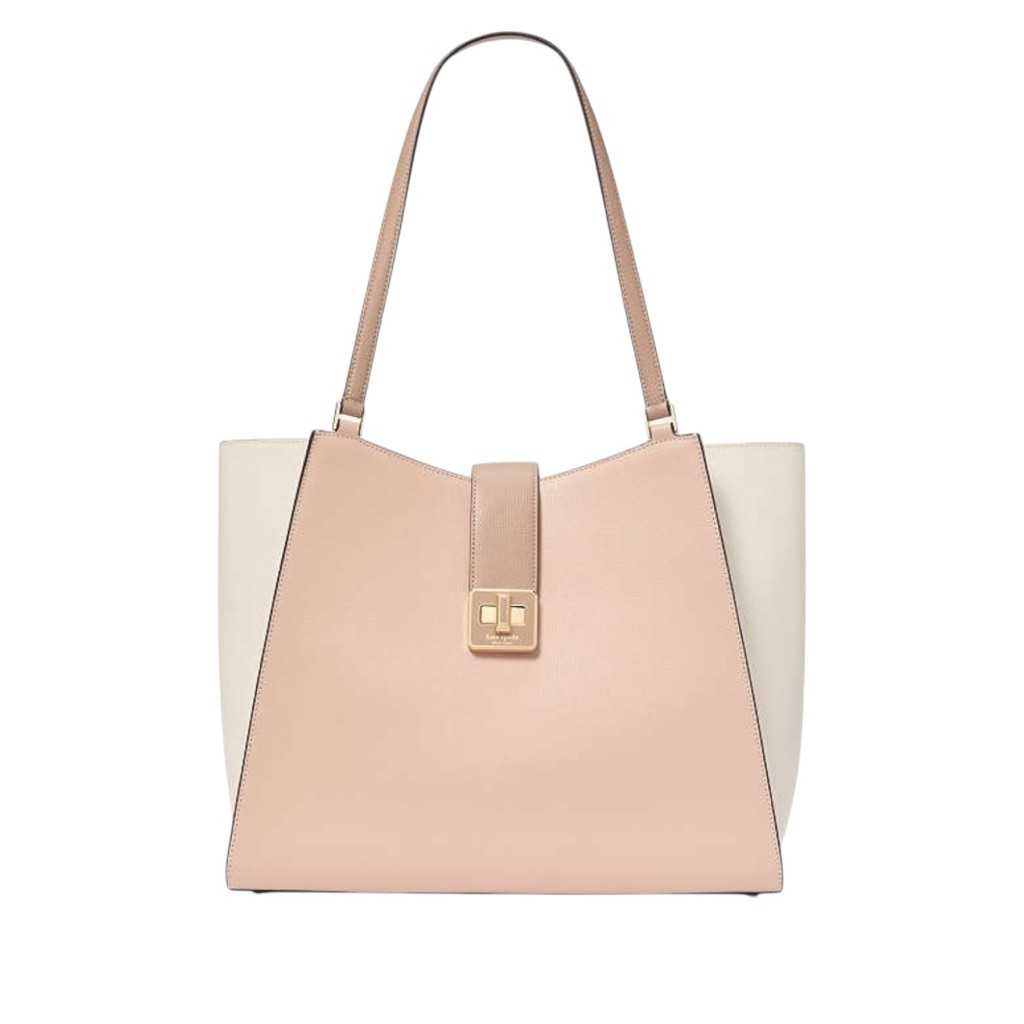 Kate Spade Blush Pink & Cream Refined Grain Leather Large Phoebe Tote Msrp $459